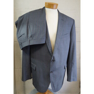 Brooks Brothers 1818 Regent Drago Lanificio Wool Gray Striped Men's Suit 48L USA